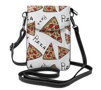 Tradegnow Umhängetasche aus Leder mit Pizza-Muster, kleine Umhängetasche für Damen, Geldbörse und Handtasche mit Schultergurt, Pizza-Muster, Einheitsgröße, siehe abbildung, Einheitsgröße