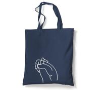 tradercat Jutebeutel bedruckt vintage 100% Baumwolle, Stoffbeutel bedruckt, One Line Silhouette 2, jutebeutel aesthetic als modisches Accessoire jutebeutel spruch (Hands - Blau)