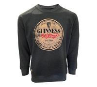 Traditional Craft Guinness Langarm Sweatshirt in Holzkohle für Herren mit Vintage Ireland Label (DE/NL/SE/PL, Alphanumerisch, L, Regular, Regular, Holzkohle)