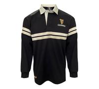 Traditional Craft Guinness Rugby-Shirt für Herren, Irland, langärmelig, schwarzes Harfenband