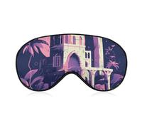 Traditionelle Architektur Augenmaske, Seitenschlafmaske, leichte Augenbinde, Schlafmaske, Nasenpolster und Gummiband für Kinder, Frauen und Männer