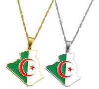 Traditioneller Flaggen-Anhänger, Algerien-Karte, Flagge, Charm-Anhänger, Halsketten, Schmuck Für Frauen, Mädchen, Männer, Freundschaftskette Für Frauen, Männer, Schmuck, Urlaub, Party, Geschen