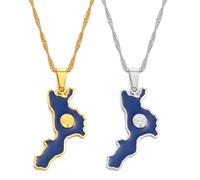 Traditioneller Flaggen-Anhänger, Kalabrien, Italien-Karte, Charm-Anhänger, Halsketten, Italienischer Schmuck Für Frauen Und Mädchen, Landumriss, Schlüsselbeinkette, Halsband, Halskette, Schmuck,