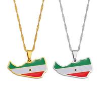 Traditioneller Flaggen-Anhänger - Somaliland-Anhänger-Halsketten Für Männer Und Frauen, Gelber Schmuck, Klassischer Hip-Hop-Schmuck Für Frauen Und Männer, Trend-Party-Modeschmuck, Weiß, 45 cm