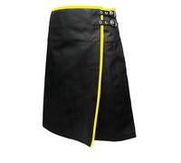 Traditioneller Lederrock Kilt Herren Mode Schottischer Rock Neue Männer Rock Utility Männlich Klassischer Retro Rock Mittelalterliche Schottland Faltenröcke Spleiß Schottischer Kilt Freizeit