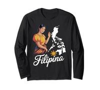 Traditionelles Filipina Pride Woman Kostüm Heritage Culture Langarmshirt
