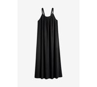 Jerseykleid BONPRIX, Damen, Gr. 48/50 (XL), N-Gr, schwarz, Web, Obermaterial: 97% Polyester, 3% Elasthan, lässig geschnitten ca. Mitte Wade, Kleider Jerseykleid, lässige Passform, ohne Ärmel, Trägerkl