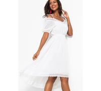 Trägerkleid BONPRIX, Damen, Gr. 40, N-Gr, weiß, Obermaterial: 100% Polyester. Futter: 100% Polyester, oversize, Kleider Trägerkleid, für stilvollen Auftritt, aus Polyester, Oversize Passform (58273240