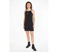 Trägerkleid CALVIN KLEIN JEANS "OUTLINED CK STRAPPY TANK DRESS", Damen, Gr. S (36), N-Gr, schwarz (ck schwarz), Jersey, Obermaterial: 94% Baumwolle, 6% Elasthan, unifarben, figurbetont ca. Mitte Obers