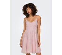 Trägerkleid ONLY "ONLHELENA - Trägerkleid aus Baumwolle für den Sommer", Damen, Gr. 38, N-Gr, rosa (lotus), Web, Obermaterial: 100% Baumwolle, unifarben, regular fit kurz, V-Ausschnitt, Kleider Träger