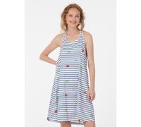 Trägerkleid RAGWEAR "NAIRAY STRIPES", Damen, Gr. XXL, N-Gr, night blau, Jersey, Obermaterial: 100% Baumwolle, bedruckt, gestreift, kniefrei, Rundhals, Kleider Trägerkleid, Baumwolle mit Streifen und A