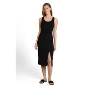 Trägerkleid TOM TAILOR DENIM, Damen, Gr. XS, N-Gr, deep schwarz, Web, Obermaterial: 95% Viskose, 5% Elasthan, unifarben, körpernah 3/4-Länge, Rundhals, Kleider Trägerkleid, Ärmelloses Sommerkleid mit 