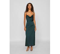 Trägerkleid VILA "VIRAVENNA STRAP ANKLE DRESS - NOOS", Damen, Gr. 34, N-Gr, grün (scarab), Web, Obermaterial: 100% Polyester, unifarben, slim fit, V-Ausschnitt, Kleider Trägerkleid, Kunstfaser, regula