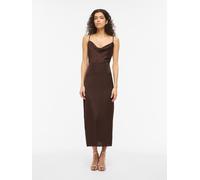 Trägerkleid VILA "VIRAVENNA STRAP ANKLE DRESS - NOOS", Damen, Gr. 40, N-Gr, coffee bean, Web, Obermaterial: 100% Polyester, unifarben, slim fit, V-Ausschnitt, Kleider Trägerkleid, Kunstfaser, regular