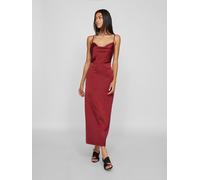 Trägerkleid VILA "VIRAVENNA STRAP ANKLE DRESS - NOOS", Damen, Gr. 40, N-Gr, rot (cabernet), Web, Obermaterial: 100% Polyester, unifarben, slim fit, V-Ausschnitt, Kleider Trägerkleid, Kunstfaser, regul