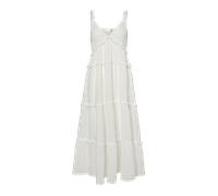 Trägerkleid Y.A.S "YASANINA SL ANKLE DRESS S. NOOS", Damen, Gr. 46, N-Gr, star weiß, Web, Obermaterial: 100% Baumwolle, unifarben, regular fit knöchellang, V-Ausschnitt, Kleider Trägerkleid, Sommerkle