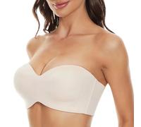 Trägerloser Abnehmbarer Träger-BH für Damen Rutschfester Nahtloser Bandeau-BH aus Silikon Bequemer dehnbarer, Nicht gepolsterter kabelloser BH-Oberteil