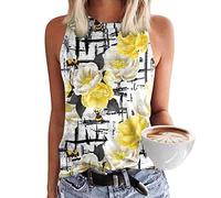 Trägershirt Damen Sommer Ärmelloses Blusentop Tanktops Frauen Rundhals Sport Crew Tees Top Schwarze Locker Oberteile Damenshirt Weiß Lang Leicht Elegant Trägershirt Tshirt Tank Top