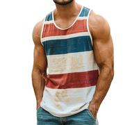 Trägershirt Herren Locker Print Bequeme Muskelshirtst Strand Achselshirt Bodybuilding Unterhemd Hawaii Shirt Festival Funktionsshirt Ärmelloses Kleidung Modische Sportunterhemden Muscle Tshirt GYL3