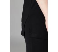 Trägertop BASE LEVEL CURVY, Damen, Gr. 46, schwarz, Jersey, Obermaterial: 94% Viskose, 6% Elasthan, unifarben, figurbetont hüftbedeckend, Rundhals, Tops Trägertop, Hüftbedeckender Schnitt mit Schlitze