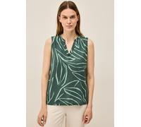 Trägertop CECIL, Damen, Gr. S38, grün (schwarz balmy khaki), Web, 50% Baumwolle, 50% Modal, bedruckt, normal normal, Rundhals, Bündchen, Tops Trägertop, im soften Baumwoll-Mix (10379200-S) schwarz bal