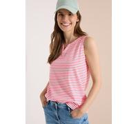 Trägertop CECIL, Damen, Gr. XL (44), geranium rot, Web, 100% Baumwolle, gestreift, comfort fit normal, Rundhals, abgesteppt, Tops Trägertop, aus reiner Baumwolle (46287810-XL) geranium rot