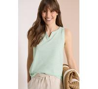 Trägertop CECIL, Damen, Gr. XL (44), juicy lime, Web, 100% Baumwolle, gestreift, comfort fit normal, Rundhals, abgesteppt, Tops Trägertop, aus reiner Baumwolle (44314344-XL) juicy lime