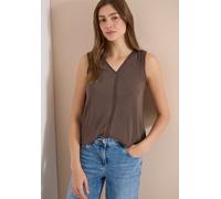 Trägertop CECIL, Damen, Gr. XL (44), urban taupe, Web, 50% Baumwolle, 50% Modal, unifarben, comfort fit normal, V-Ausschnitt, abgesteppt, Tops Trägertop, mit femininem V-Ausschnitt (10785544-XL) urban