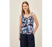 Cecil Damen Top mit Smok-Details in Blau, Gr: XS