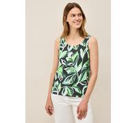 Trägertop CECIL, Damen, Gr. XS36, grün (ink grün), Web, 100% Baumwolle, bedruckt, normal normal, Rundhals, abgesteppt, Tops Trägertop, mit allover Print (54967444-XS) ink grün
