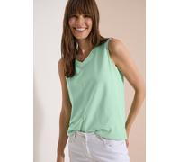 Trägertop CECIL, Damen, Gr. XXL (46), grün (juicy lime), Web, 100% Baumwolle, unifarben, normal normal, V-Ausschnitt, abgesteppt, Tops Trägertop, aus reiner Baumwolle (19357151-XXL) juicy lime