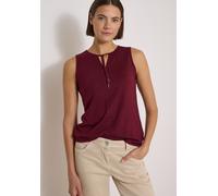 Trägertop CECIL, Damen, Gr. XXL (46), rot wine, Web, 50% Baumwolle, 50% Modal, unifarben, comfort fit normal, Rundhals, normaler Saum, Tops Trägertop, mit geschlitztem Rundhalsausschnitt (89836262-XXL