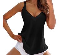 Trägertop Damen Sommer ,Cami Top Damen,Tank Top Damen Sexy Blusentops Ärmelloses Oberteile mit Träger T Shirt V Ausschnitte Flowy Tunika Bluse Camisole Weste Tops Teenager Mädchen Tanktops Frauen
