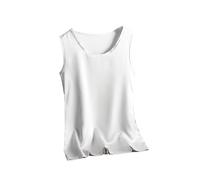 Trägertop für Damen, Neckholder, O-Ausschnitt, ärmellos, Satin, Seide, Tank-Top, Camisole, grau, Large