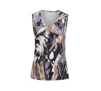 Trägertop GOLDNER "Kurzgröße Stretchbequemes Slinky-Top mit Druck", Damen, Gr. 21, schwarz (schwarz, silbergrau, gemustert), Obermaterial: 94% Polyester PES. 6% Elasthan EL., festlich, Sonstiges, Tops