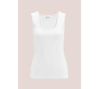 Trägertop MADELEINE "Tanktop Ärmelloses Rippen-Top", Damen, Gr. 34, weiß, Obermaterial: 46% Baumwolle CO. 46% Modal CMD. 8% Elasthan EL., Modern, normal, Tops Trägertop (57396038-34) weiß