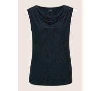 Trägertop MADELEINE "Top Elegantes Jersey-Oberteil mit Wasserfallkragen", Damen, Gr. 38, blau (marine, schwarz), Obermaterial: 49% Viskose CV. 45% Polyester PES. 6% Elasthan EL., Tops Trägertop (67864