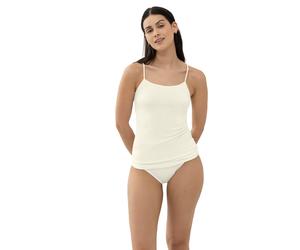 Trägertop MEY "SERIE EMOTION", Damen, Gr. 42, beige (champagner), Feinripp, Obermaterial: 50% Viskose, 46% Polyamid, 4% Elasthan, körpernah hüftbedeckend, tiefer Rundhals, Tops Trägertop, ohne auftrag