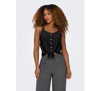 Trägertop ONLY "ONLLECEY SL KNOT SINGLET NOOS WVN", Damen, Gr. XXL, schwarz, Web, Obermaterial: 63% Polyester, 27% Viskose, 10% Nylon, unifarben, regular fit normal, Rundhals, Tops Trägertop, Material