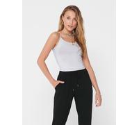 Trägertop ONLY "ONLLOVE STRAP SINGLET NOOS JRS", Damen, Gr. S, weiß, Jersey, Obermaterial: 95% Baumwolle, 5% Elasthan, unifarben, normal, Rundhals, Tops Trägertop, Baumwollmischung (23546405-S) weiß