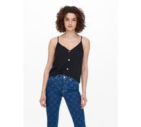 ONLY Damen Onlnova Life Button Singlet Solid WVN 2 Top, Black, 34