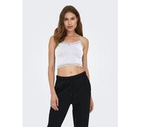 Trägertop ONLY "ONLVICKY LACE SEAML 2-PACK CROPPED TOP", Damen, Gr. M, schwarz pack:schwarz, weiß, Jersey, Obermaterial: 92% Polyamid, 8% Elasthan, unifarben, kurz, Rundhals, Tops Trägertop (63944312-