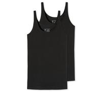 Schiesser Damen Top Trägertop 2er Pack Doppelpack 95/5-175994, Größe Damen:38, Farbe:schwarz