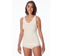 Trägertop SCHIESSER "Naturschönheit", Damen, Gr. 38, beige (403, sekt), Feinripp, Obermaterial: 95% Baumwolle, 5% Elasthan, hüftlang, V-Ausschnitt, Tops Trägertop, mit V-Ausschnitt (40397355-38) 403, 