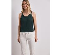 Trägertop STREET ONE, Damen, Gr. 34, deep bound grün, Stoff, 95% Viskose, 5% Elasthan, unifarben, normal normal, V-Ausschnitt, abgesteppt, Tops Trägertop, Jersey (85472147-34) deep bound grün
