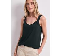 Trägertop STREET ONE, Damen, Gr. 36, deep bound grün, Stoff, 95% Viskose, 5% Elasthan, unifarben, regular fit normal, V-Ausschnitt, abgesteppt, Tops Trägertop, aus stretchigem Viskosematerial (2714691
