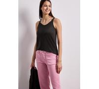 Trägertop STREET ONE, Damen, Gr. 36, espresso braun, Stoff, 95% Viskose, 5% Elasthan, unifarben, normal normal, V-Ausschnitt, abgesteppt, Tops Trägertop, Jersey (46213548-36) espresso braun