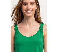 Trägertop STREET ONE, Damen, Gr. 36, ever grün, Stoff, 95% Viskose, 5% Elasthan, unifarben, regular fit normal, V-Ausschnitt, abgesteppt, Tops Trägertop, aus stretchigem Viskosematerial (26819132-36) 