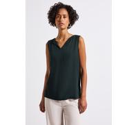 Trägertop STREET ONE, Damen, Gr. 36, grün (pine grove grün), Stoff, 95% Viskose, 5% Elasthan, unifarben, normal normal, V-Ausschnitt, abgesteppt, Tops, aus elastischem Materialmix (19915514-36) pine g