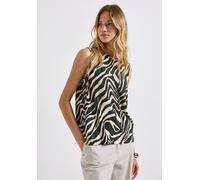 STREET ONE Damen A323584 Gemustertes Basic Top, Pine Grove Green, 38